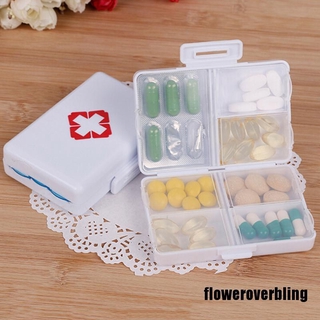 Floweroverbling Mini Caixa De Comprimidos Dobrável De 7 Dias Para Armazenamento De Drogas / Tablet / Viagem / Suporte Brilhante