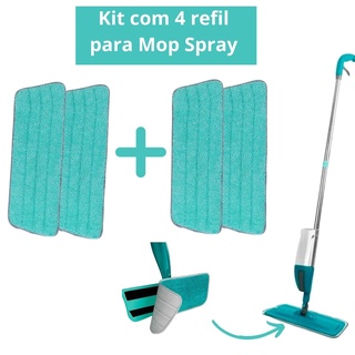 Refil Mop Spray Almofada Microfibra Esfregão original kit com 4 peças (1)