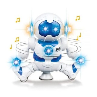 Brinquedo Robo Dançarino Gira Gira 360° Graus Com Musica e Luz de Led