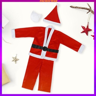 Santa Costume for Men 5pcs Set Red Deluxe Christmas Party Cosplay for Adult Santa Claus Suit (5)