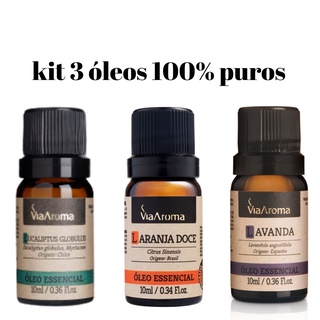 Kit 3 Óleos Essenciais Via Aroma 100% Puro Natural Para Aromatizador Difusor . (1)