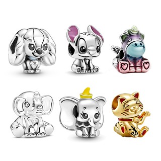 Plated Silver Lilo and Stitch Charm Fit Pandora Charms Bracelet Beads DIY Jewelry Women Gifts Berloque