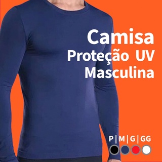Camisa Masculina UV 50 - Malha Fria - Proteção solar - Praia - Piscina - Manga Longa