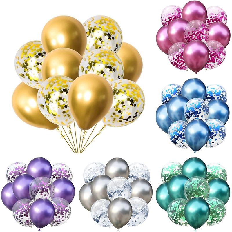 10pçs/Conjunto Balões De Látex Metálicos De 12 Polegadas Para Decoração De Festa De Aniversário/Casamento/Evento (1)