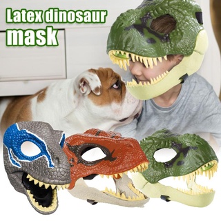 Máscara De Dinossauro Cabeça Com Abertura Mandíbula , Dinosaur Alça Segura Para Fantasias De Carnaval