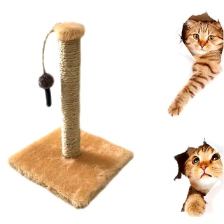 Arranhador Para Gatos Poste com Brinquedo 40cm Base Quadrada