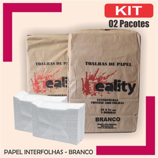 Kit 2 Pacotes Papel interfolhado Interfolha Branco
