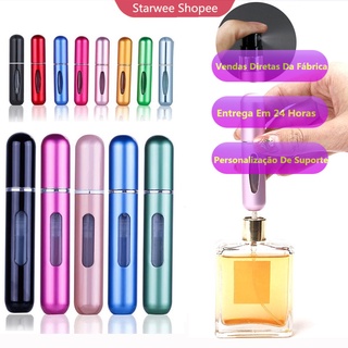 【Em Estoque】Frasco De Spray Atomizador Perfume Recarregáveis Portátil Para Fora 5ML cor aleatória
