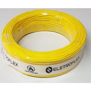 Fio Cabo Elétrico Flexível 1,5mm - 100Mts Colorido Para Obras Construção Fiação Energia amarelo