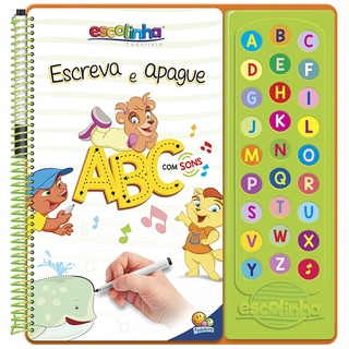 Livro Sonoro - Escreva e Apague ABC - Escolinha Escute e Aprenda