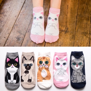 [Women Cartoon cute animal Middle Tube Socks] [Girls Comfortable Breathable Soft Cotton Daily Casual Easy to clean Ankle Socks]