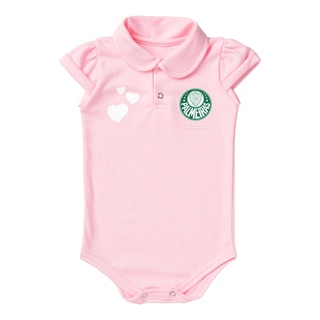 Body Palmeiras de Menina - Camisa Polo de Bebê Rosa (1)