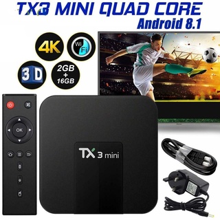Tx3 Mini Reprodutor Multimídia Hdmi Quad Core Android 8.1 Smart TV/Equipamento De Vídeo Caixa 4K