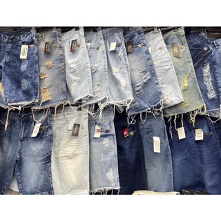 Bermudas Masculinas Jeans Com Lycra Slim Fit( rasgado sim Lycra) barato d+