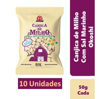 Kit 10 Canjicas De Milho Com Sal Marinho Okoshi 50g Cada