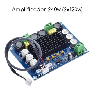 Placa Amplificador 2.0 Modulo 120+120 = 240w Rms Potência