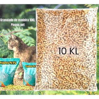 Areia granulado de madeira Pinoos 10kg para gatos Adultos e filhotes 1 UND