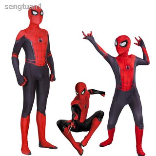 ☂♠Homem aranha longe de casa Peter Parker Adulto Crianças Cosplay Spiderman Bodysuit | Spider Man Far From Home Peter Pa