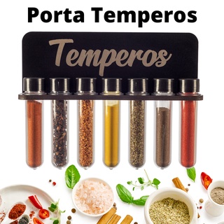 Porta Tempero e Condimento em Madeira Suporte Cozinha