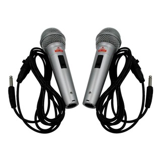 2 Microfones Com Fio Profissional Dinamico Prata Jiaxi WG-2008 (1)