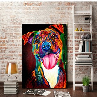 Quadro decorativo 1 peça 40x60 cão cachorro colorido dog pet para sala de estar quarto