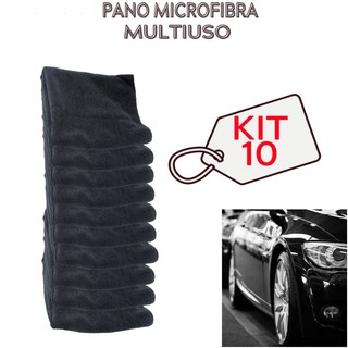 Kit 10x Pano de Microfibra Automotivo Flanela Lava Carro Anti Risco 40x60 cm