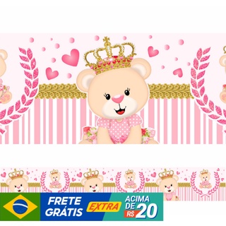 Faixa Decorativas Adesivo Infantil Ursinha Princesa Star = 151