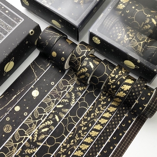 10 Fitas Adesivas De Ouro Com Glitter Decorativa Para Diário
