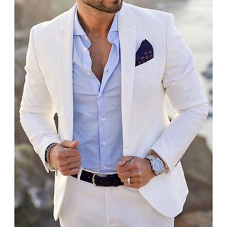 Terno Slim Italiano Masculino - Branco Exclusivo (Paletó + Calça)