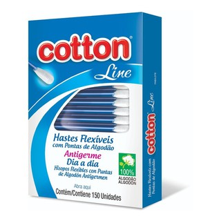 Hastes Flexíveis Cotton Line - 150un/75 Und - Branco