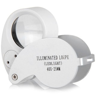 Conta-fios - Mini Lupa 40x 25mm C/ Led + Caixa Protetora