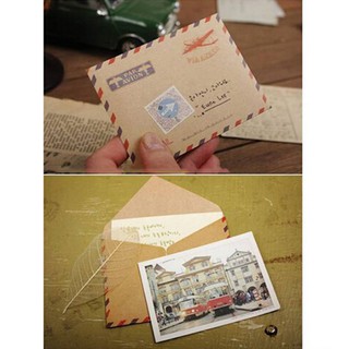 [InSky] 10 Folhas de Envelopes Pequenos em Papel Vintage para Cartão Postal / Carta / Armazenamento / Papelaria (6)