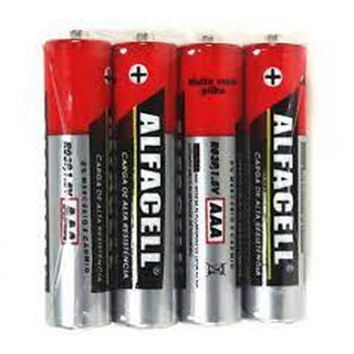 Kit 4 Pilhas Palito Alfacell Bateria AAA Pequena Alta Resistência - 1,5v (1)