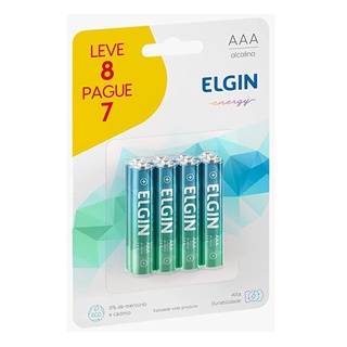 Pilha Elgin Alcalina Energy Lr03 AAA C/8 - 8 Pilhas