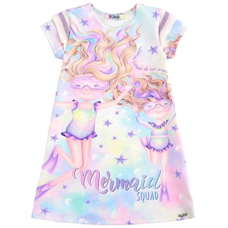Vestido Kukiê Infantil Mermaid Squad Tie Dye