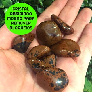 Pedra Obsidiana Mogno Rolada 2cm | Desbloqueios | Cristal Natural