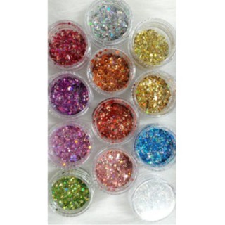 Kit Com 12 Potinhos Com Glitter Brilho Purpurina Para Unha-HM-0257 (3)