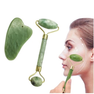 Rolos Rolinho Massageador Pedra De Jade no rosto - Facial Anti Rugas