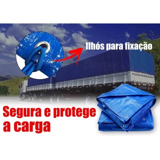 Lona Leve Carreteiro Impermeável C/ Ilhós 6x4 Azul Starfer (2)