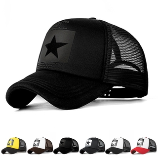 Printed Five-pointed Star Hip-hop Baseball Cap Space Cotton Adjustable Mesh Breathable UV Protection Cap Sports Trucker Hat
