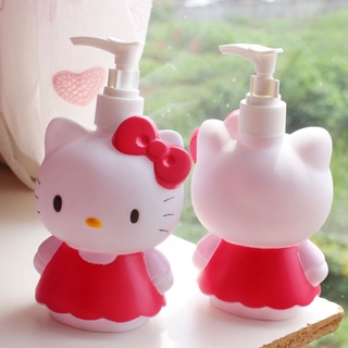 Desenho Animado Hello Kitty Travel Split Botling Frasco Portátil Recarregável Gel Ducha De Shampoo 350ml Plástico Vazio (1)