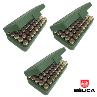 Caixa Estojo para Munição Calibre .40 7,65 9mm 380 Capacidade 50 munições - Bélica (Kit com 03 unidades)