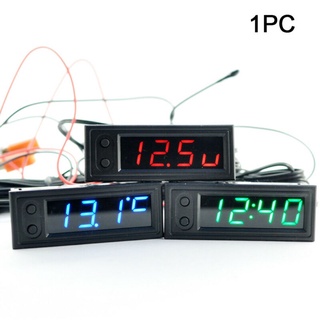 (Enterega em-24 horas) Termômetro + Voltímetro + Relógio 12V 3em1 Para Carro/Veículo Com Display Digital LED (1)