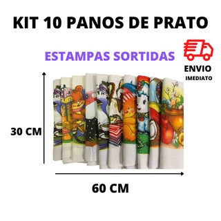 Kit 10 Pano De Prato Estampados Lindos - Promoção