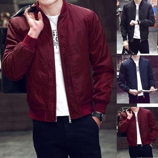 [LGQ] Men Winter Warm Jacket Overcoat Outwear Slim Long Sleeve Zipper Tops Blouse