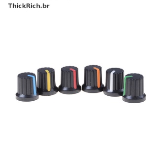 【ThickRich】 10Pcs Potentiometer Switch Knob Cap Hole Dia 6mm Volume Control Rotary Knob Cap BR