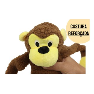 Brinquedo Mordedor Pelúcia Macaco Grande Com Apito 46 Cm Pet