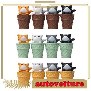 4Pcs PVC Cat Figures Home Decor Educational Learning Toys Model Cake Toppers