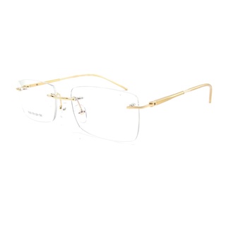 Armação Oculos de Grau Sem Aro Flutuante Leve Metal Balgrif Retangular Masculino Feminino C7