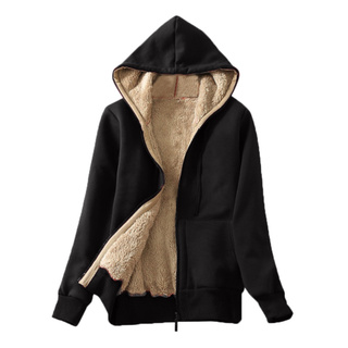 jaquetas femininas inverno de manga comprida com capuz de lã /casaco cardigan feminino da jaqueta de velo (4)